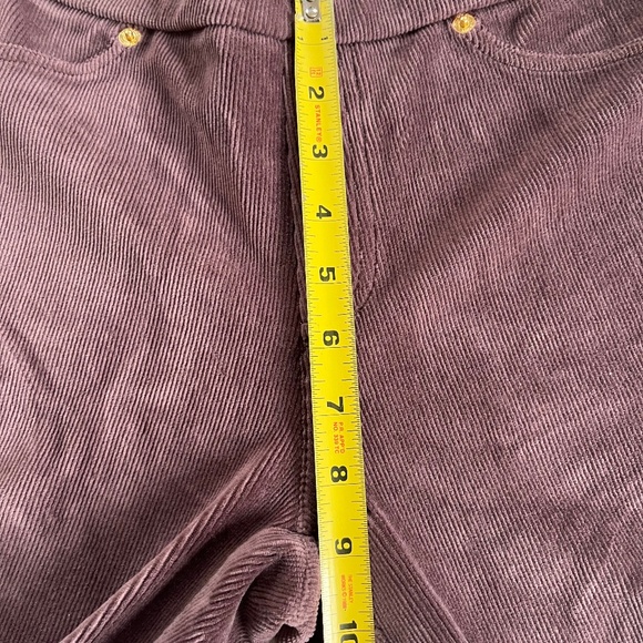Michael Kors Sz M Chocolate Corduroy Pull On Pants Stretch Leggings Skinny - Picture 8 of 10